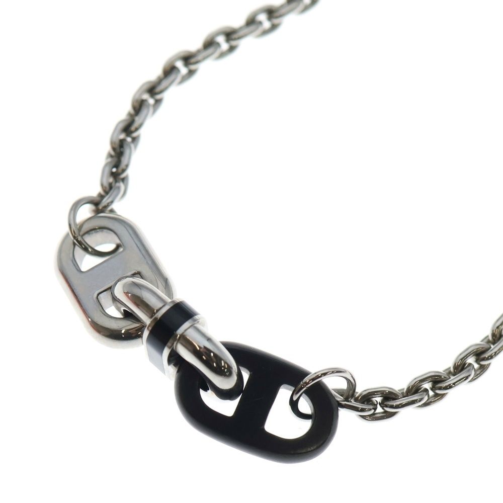 HERMES エルメス マイヨン シェーヌダンクル ネックレス ペンダント Ag 925 SV シルバー×ブラック