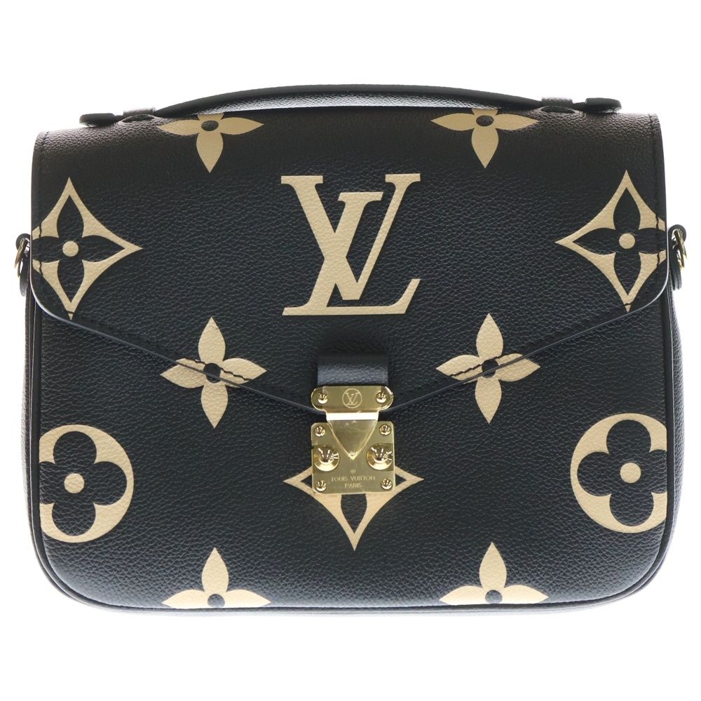 LOUIS VUITTON ルイヴィトン モノグラムアンプラント ポシェット メティスMM ハンドバッグ ブラック レザー RFID M 45773