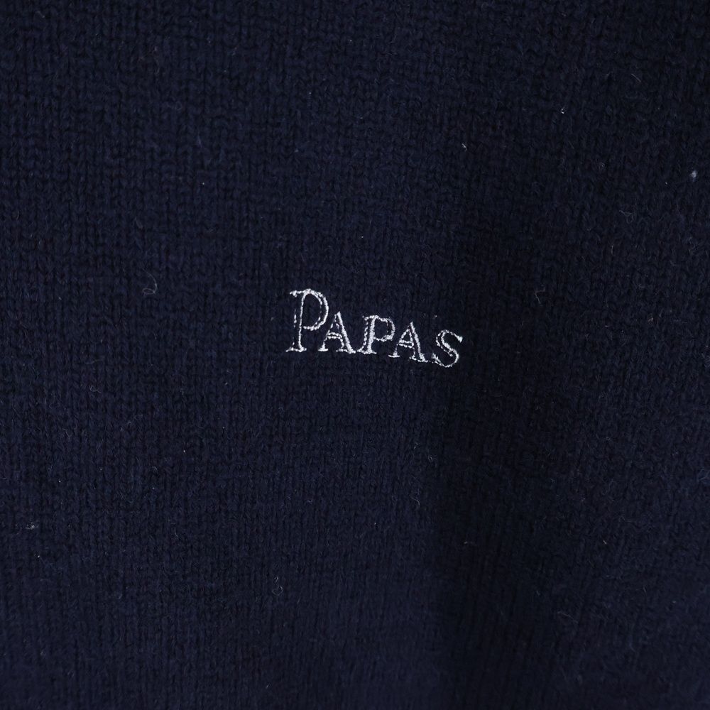 PAPAS (パパス) Logo Embroidery Turtle Neck Sweater ロゴ刺繍
