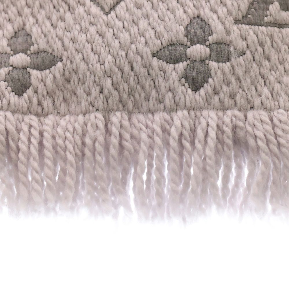 ヴィトン マフラー エシャルプロゴマニア モノグラム　グレー　M74742 ルイヴィトン M74742 エシャルプ ロゴマニア マフラー グレー ウール