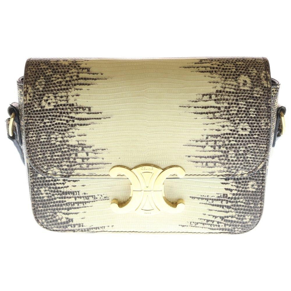 CELINE セリーヌ ティーントリオンフ ショルダーバック ホワイト|グレー