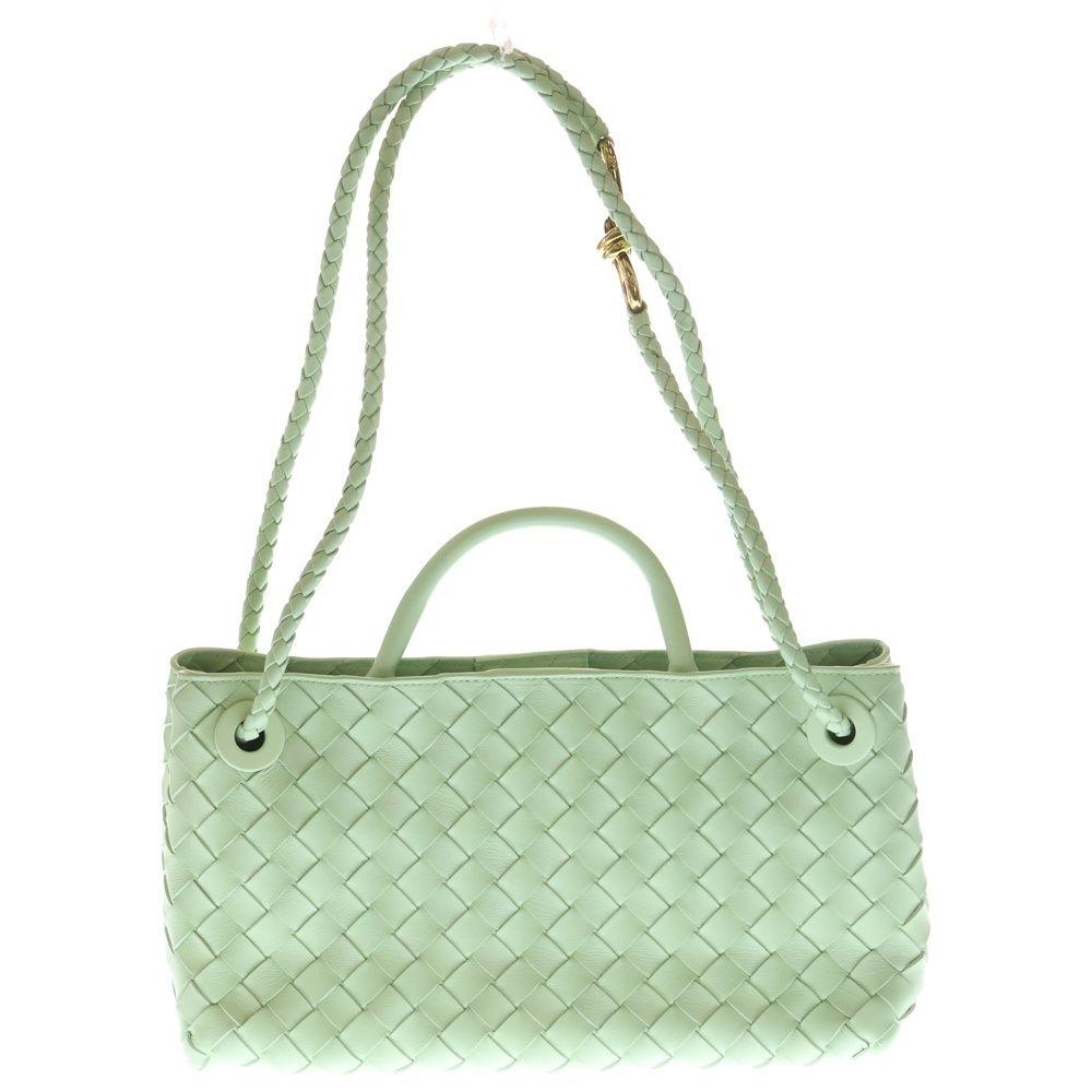 BOTTEGA VENETA ボッテガヴェネタ Andiamo イーストウエスト アンディアーモ イントレチャート レザー 2 WAY トップハンドルバッグ ショルダーバッグ ライムグリーン 766010