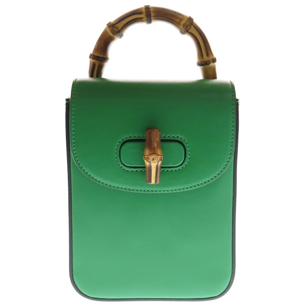 GUCCI グッチ Bamboo Mini Bag バンブーミニ 3 WAY ショルダーバッグ グリーン 702106
