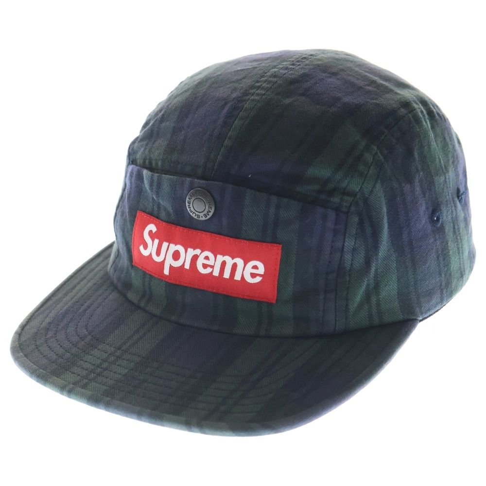 Supreme チェック柄キャップ ネイビー 【公式通販】