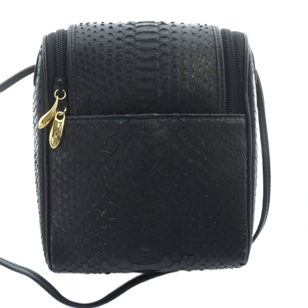 セレンシー ショルダーバッグ レザー パイソン 黒 ブラック |KW GY 18 レース使い ショルダーバッグ 