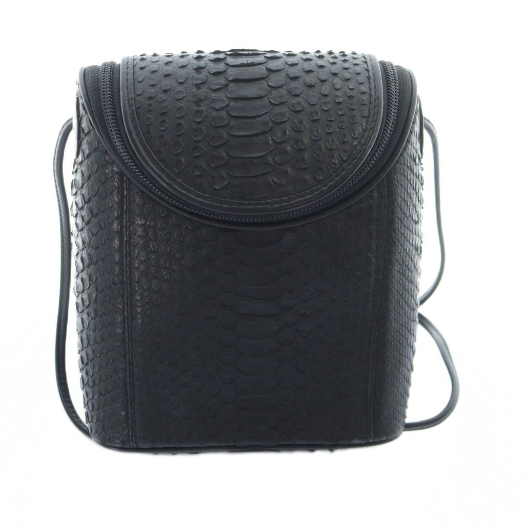 セレンシー ショルダーバッグ レザー パイソン 黒 ブラック |KW GY 18
