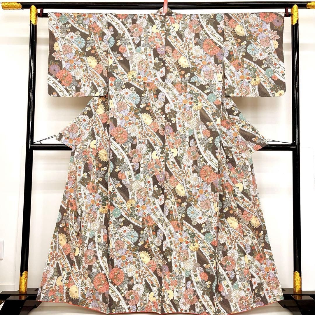 着物と帯 時流 ポ25143◆洗える着物 小紋◆ トールサイズ ふくれ織