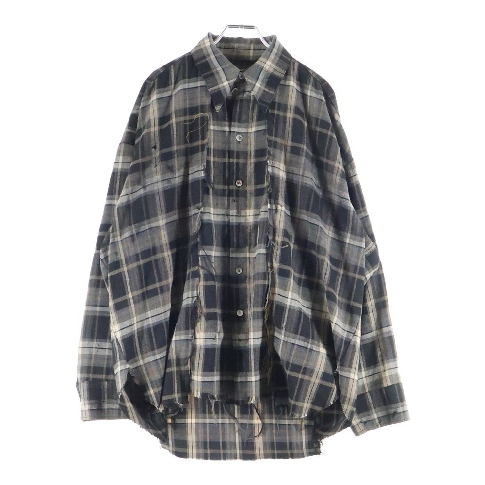 cmmawear コマウェア kogarashi flannel shirt コガラシ フランネルシャツ チェック 長袖シャツ ダークグレー