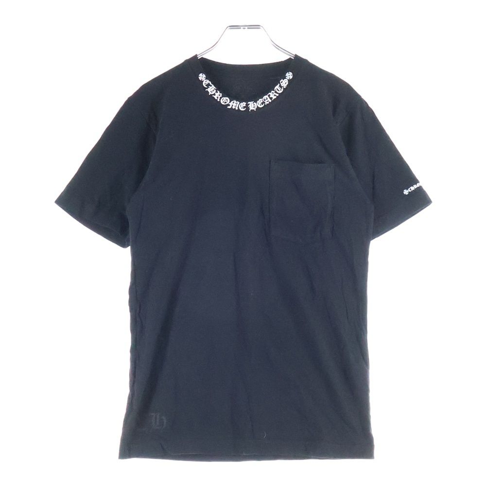 CHROME HEARTS クロムハーツ NECK LOGO S|S TEE ネック ロゴプリントTシャツ 半袖カットソー ブラック