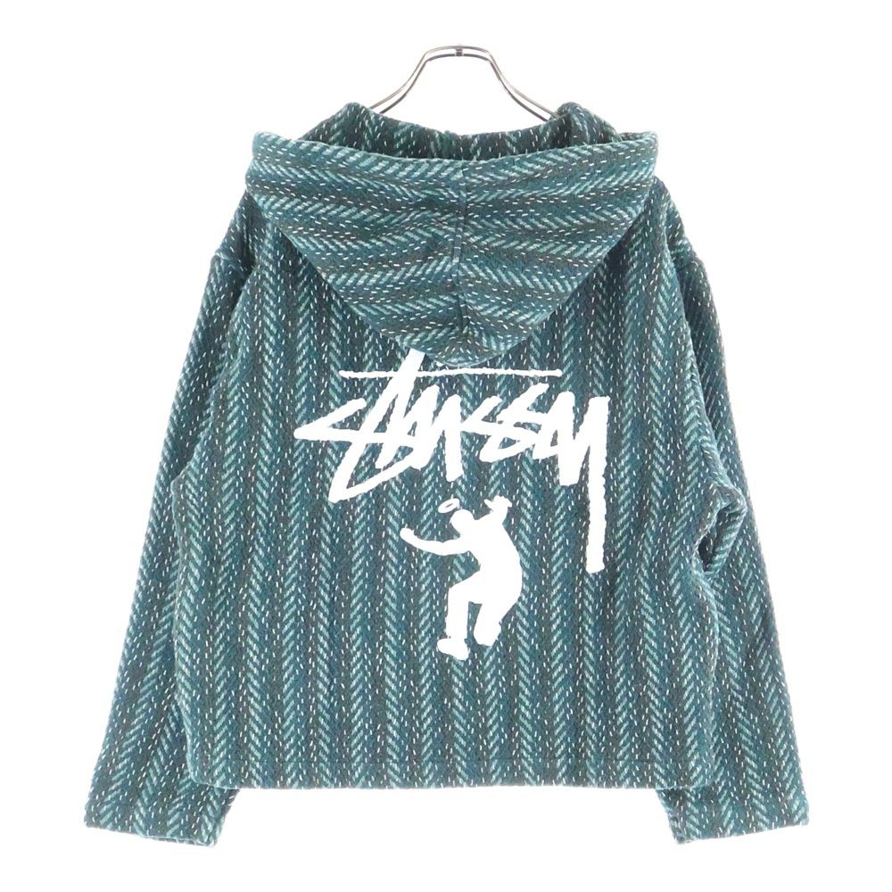 STUSSY ステューシー UNION 30周年記念 Zip Poncho ユニオン ニット ジップアップフーディー パーカー グリーン