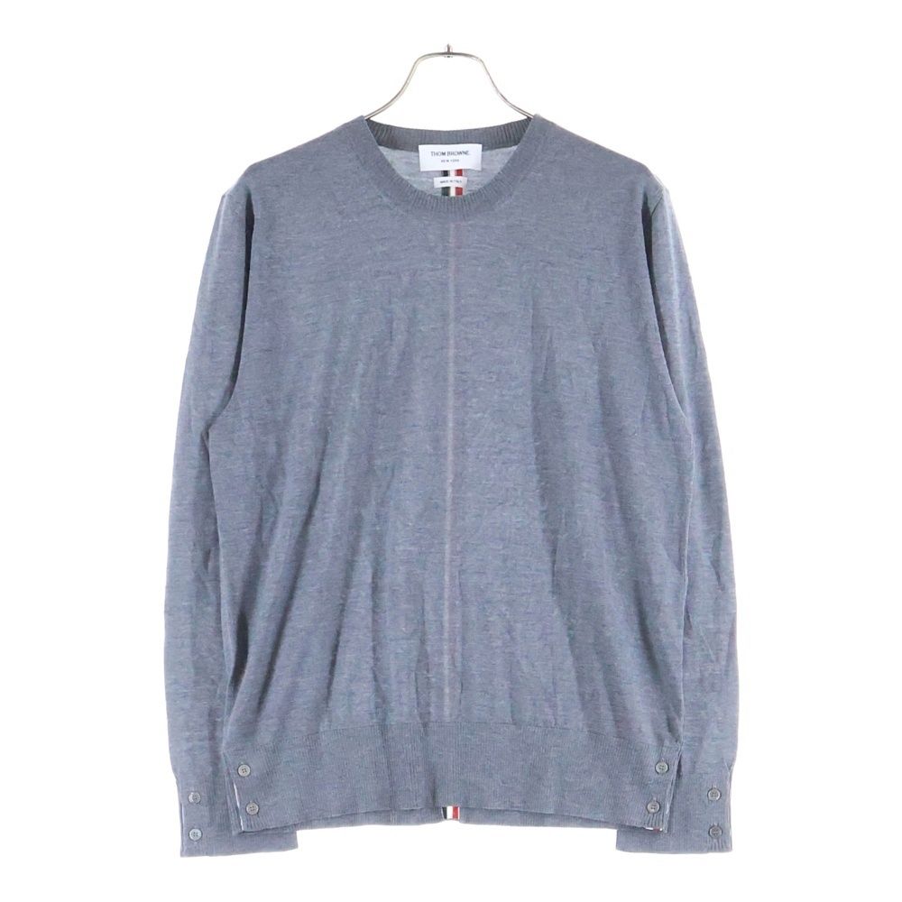 THOM BROWNE トムブラウン クルーネックニット ウールセーター グレー MKA 279 A-
