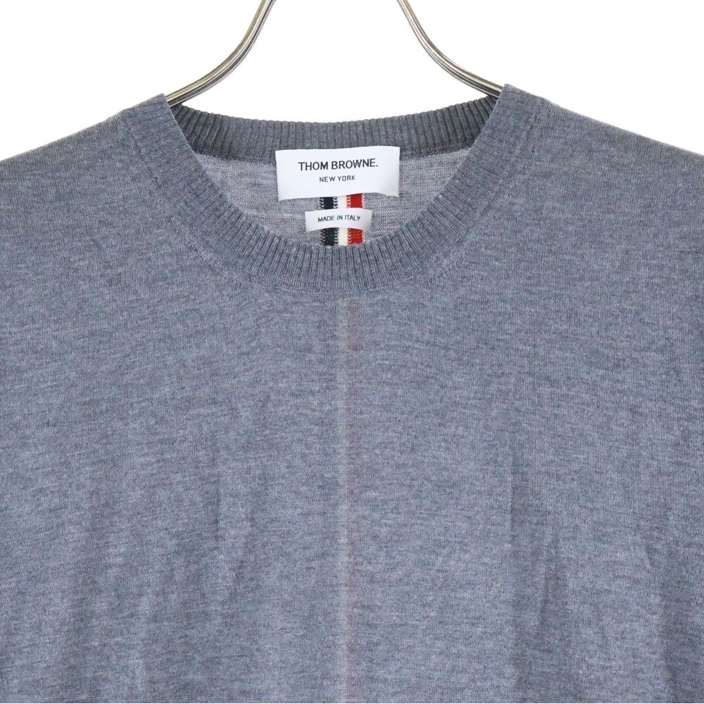 THOM BROWNE (トムブラウン) クルーネックニット ウールセーター 