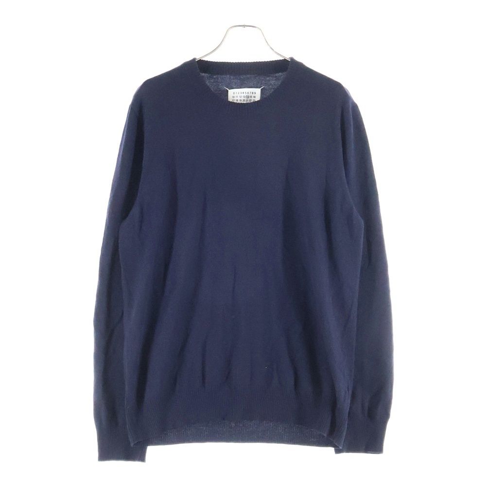 Maison Martin Margiela メゾンマルタンマルジェラ 16 AW エルボーパッチニット クルーネックニット ネイビー 14 S 15750