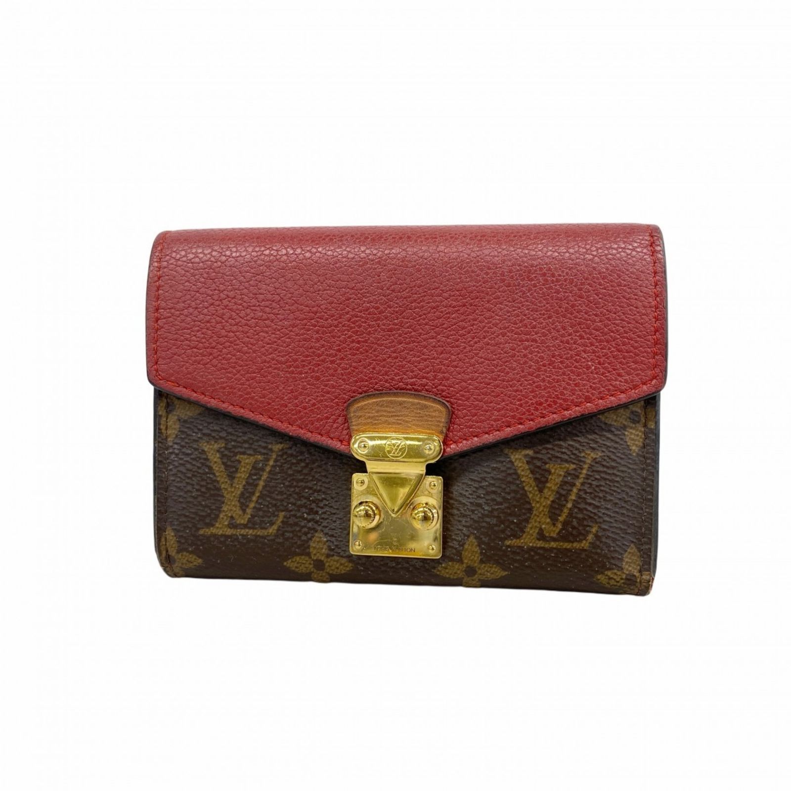 ルイ ヴィトン Louis Vuitton 三つ折り財布 モノグラム ポルトフォイユパラス コンパクト M 67478 ブラウン スリーズレディース