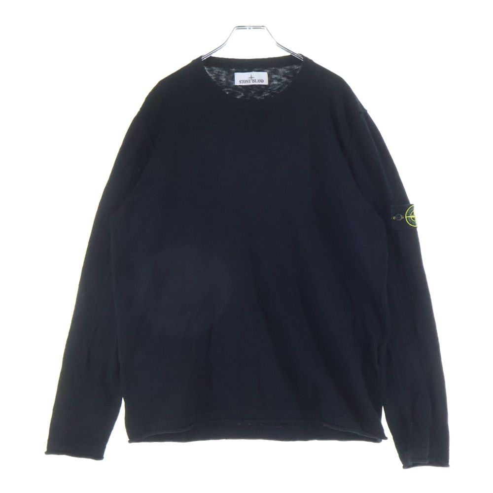 STONE ISLAND ストーンアイランド ロゴワッペン付き クルーネック 長袖Tシャツ ブラック