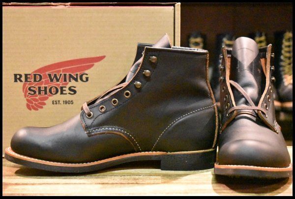 9 D ♥ 23年 レッドウィング 3345 ブラックスミス 黒 プレーリー プレーントゥ レースアップ ブーツ redwing FL 416
