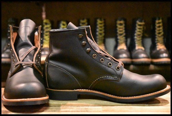 9 D ♥ 23年 レッドウィング 3345 ブラックスミス 黒 プレーリー プレーントゥ レースアップ ブーツ redwing FL 416