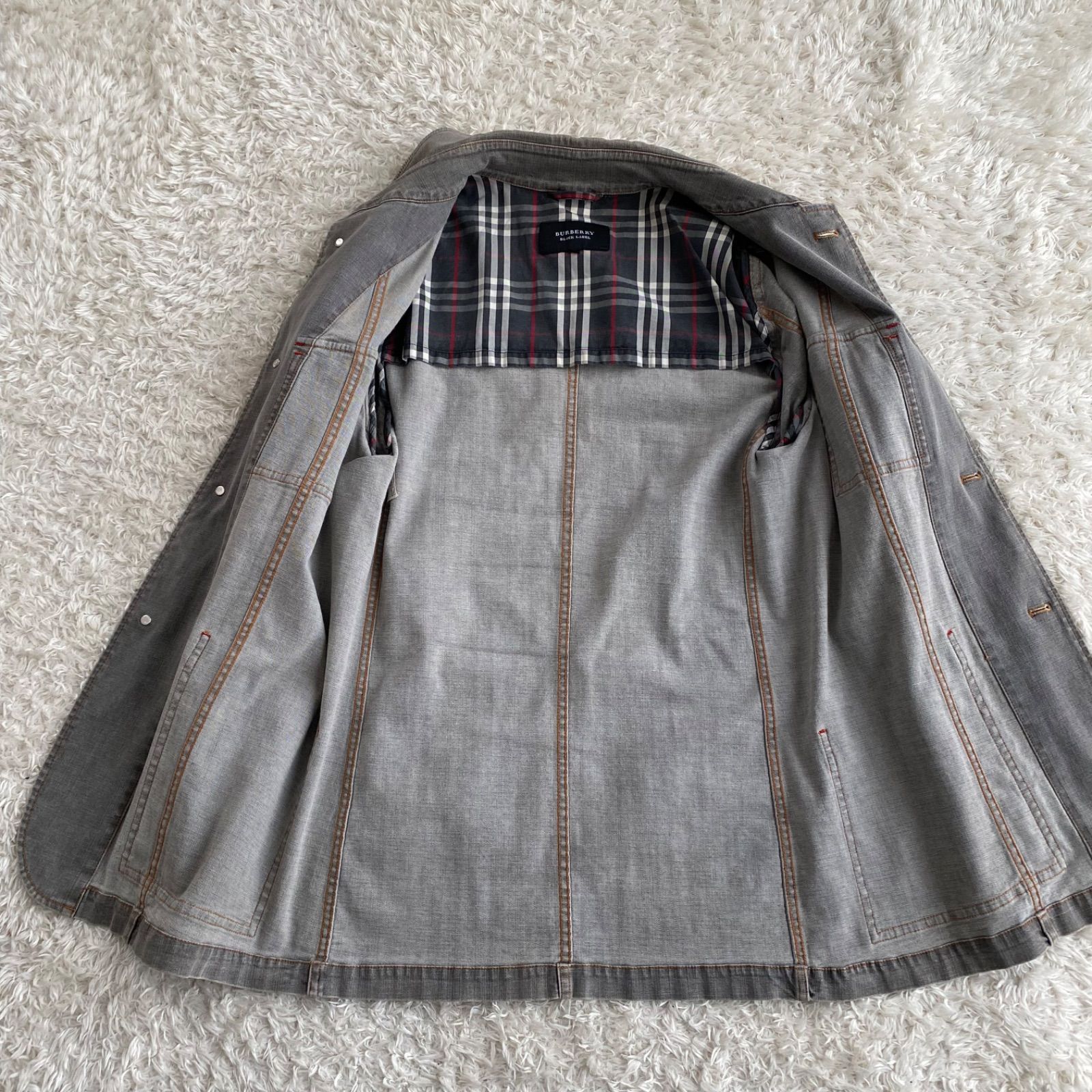 BURBERRY BLACK LABEL バーバリー カバーオール ノバチェック グレー