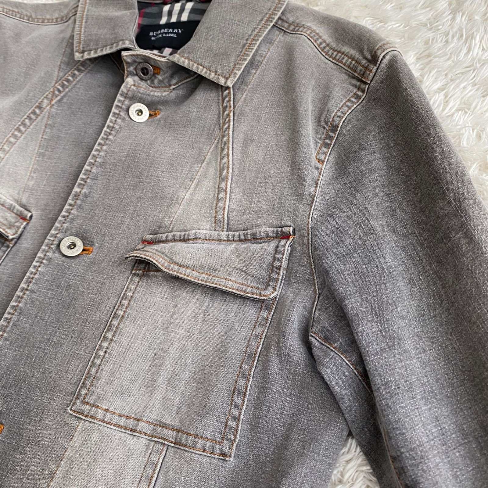 BURBERRY BLACK LABEL バーバリー カバーオール ノバチェック グレー