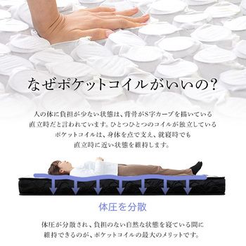 特許技術の圧縮梱包ポケットコイルマットレス シングル - メルカリ