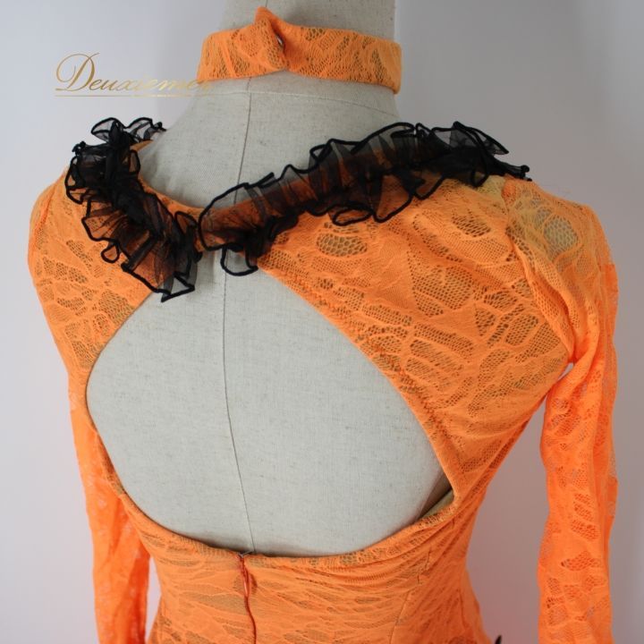 社交ダンスラテンドレス オレンジ オレンジ ラテン ドレス Sサイズ オレンジ ラテン ドレス Sサイズ