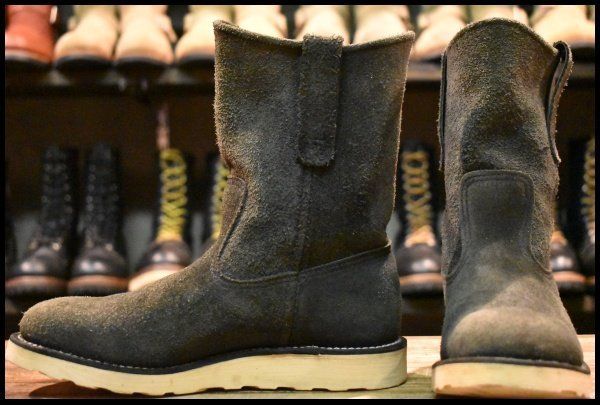 5 D BEAMS別注 04年 レッドウィング 8177 黒スエード ペコス ブラック ラフアウト プルオン ブーツ redwing pecos FL 418