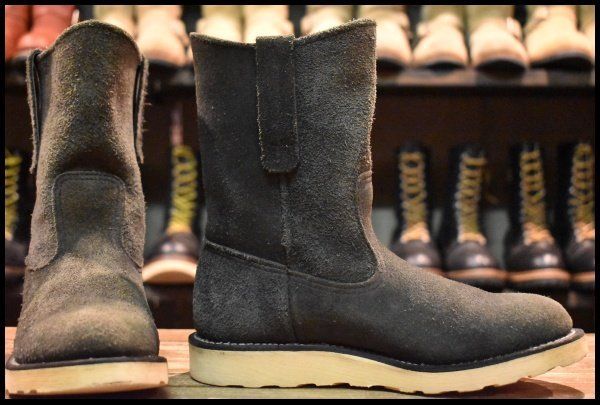 5 D BEAMS別注 04年 レッドウィング 8177 黒スエード ペコス ブラック ラフアウト プルオン ブーツ redwing pecos FL 418