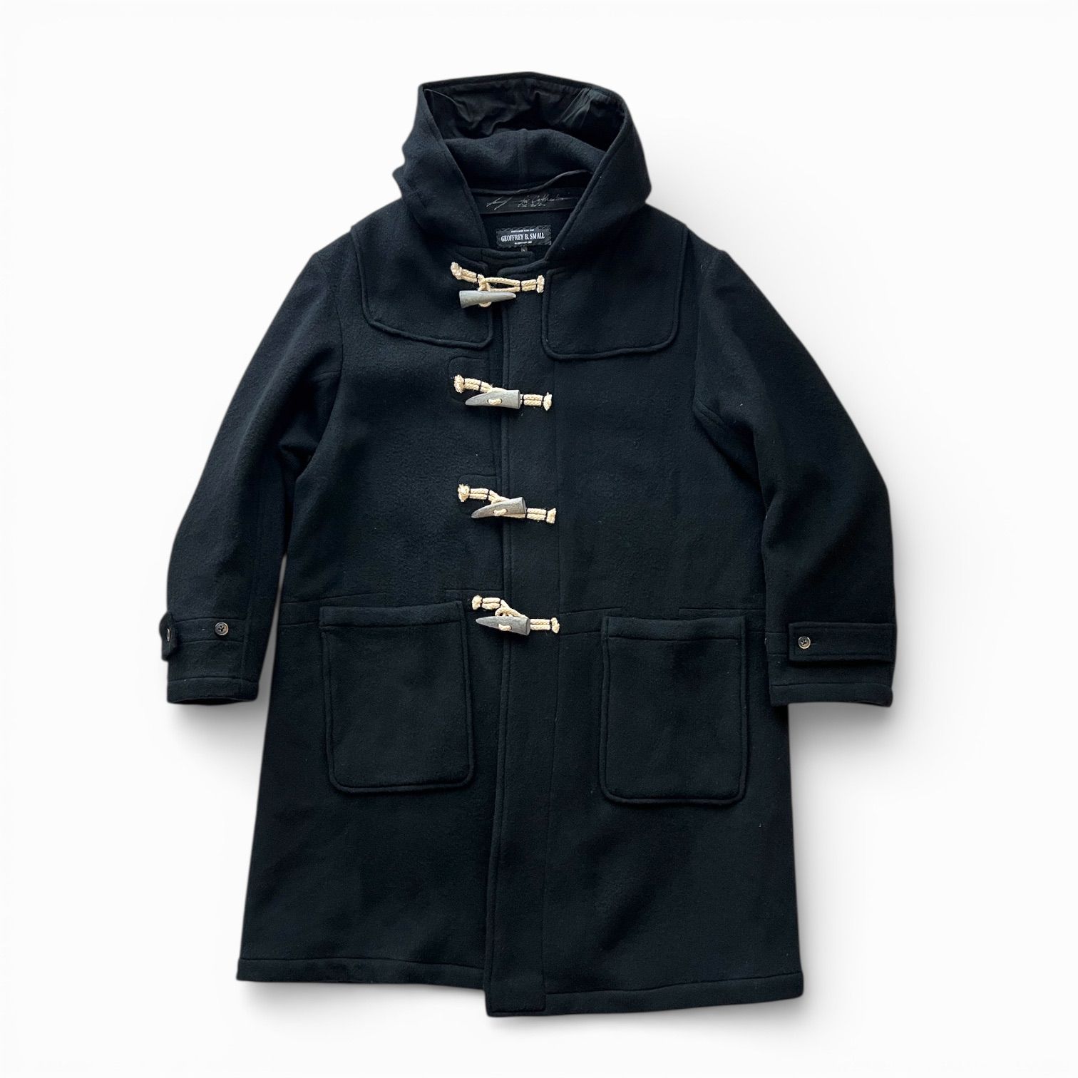 B SMALL ジェフリービースモール HOODED DUFFLE COAT カシミア ブラック ダッフルコート 1