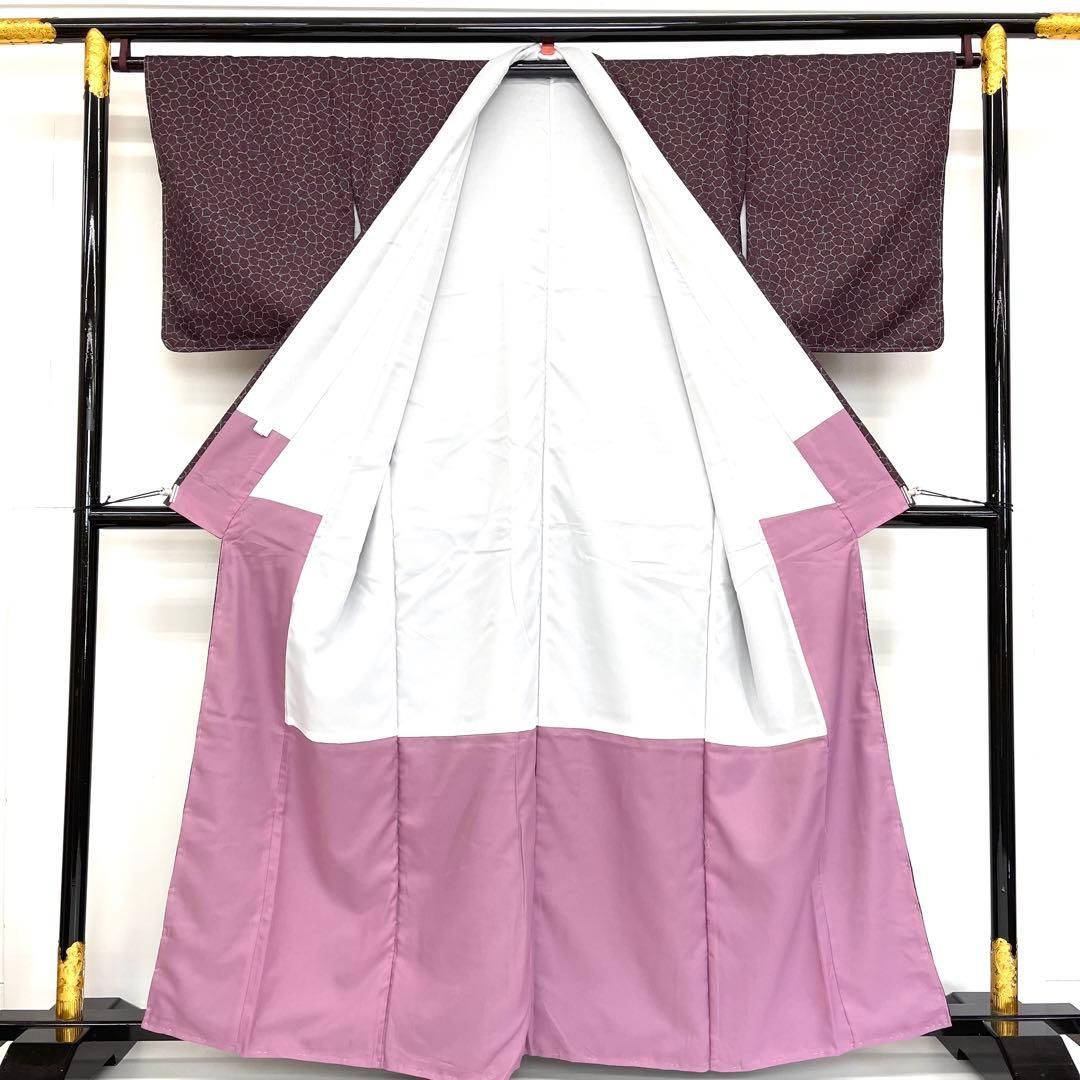 着物と帯 時流 ポ25136◆洗える着物 小紋◆♥品 トールサイズ 紫