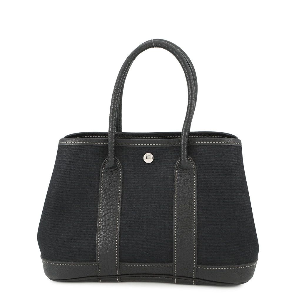 エルメス トートバッグ ガーデンパーティTTPM ブラック|シルバー金具 トワルオフィシエ|ネゴンダ □H刻印 黒