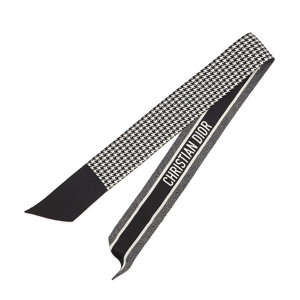 クリスチャン ディオール スカーフ 30 モンテーニュ ミッツァ シルク Christian Dior 黒 白