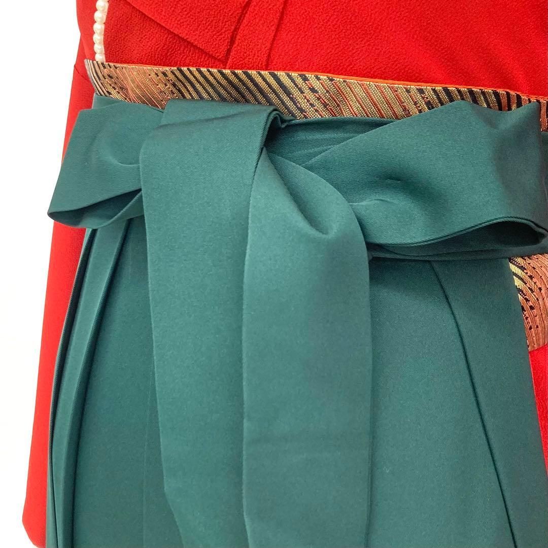  着物と帯 時流 L 25133 y◆卒業式袴 5点セット◆ セット 赤 緑 袴 着物 浴衣