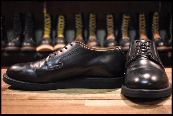 8 D 17年 レッドウィング 101 ポストマン シューズ 黒 ブラック シャパラル 短靴 ローカット 編み上げ ブーツ redwing FL 431