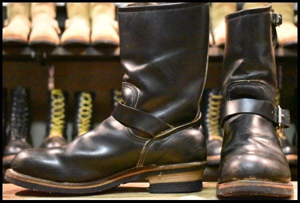 9.5 D PT 91プリント 97年 レッドウィング 2268 エンジニア 黒 ブラック クローム スチールトゥ ブーツ redwing FL 434