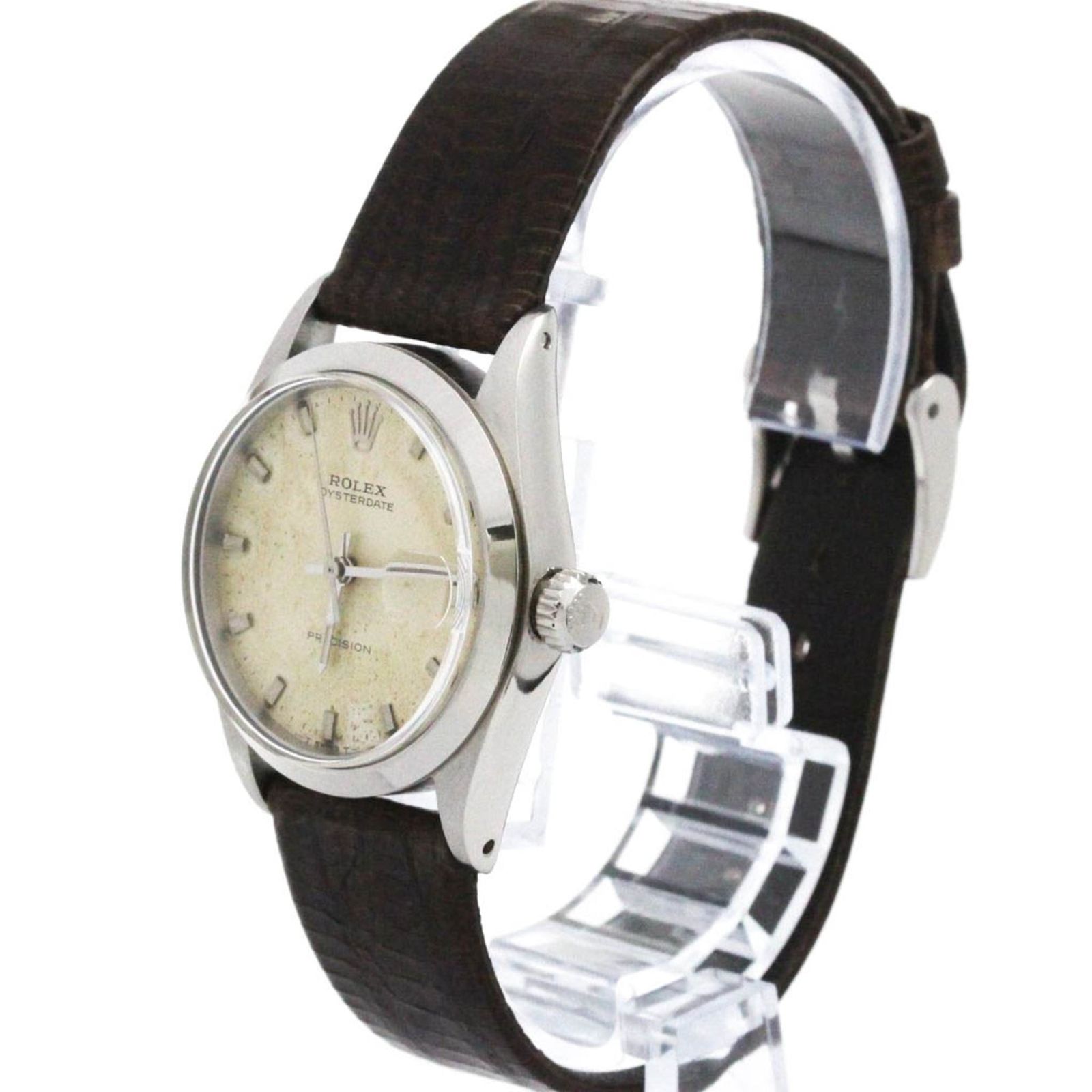 ロレックス ROLEX オイスター デイト プレシジョン 6466 ステンレススチール レザー 手巻き ボーイズ 時計