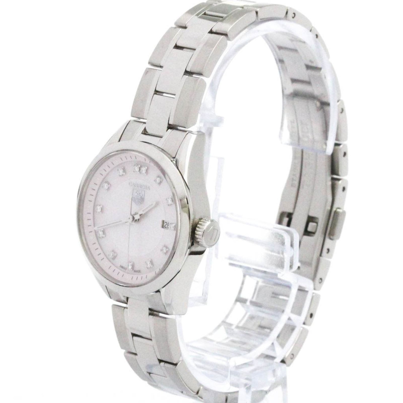 タグホイヤー TAG HEUER カレラ ダイヤモンド ステンレススチール クォーツ レディース 時計 WV 1417 外装仕上げ済み