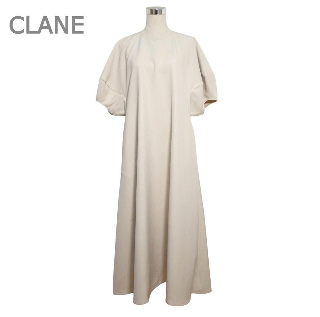 極美品 CLANE クラネ サイズ2 LANTERN SLEEVE FLARE ONE PIECE