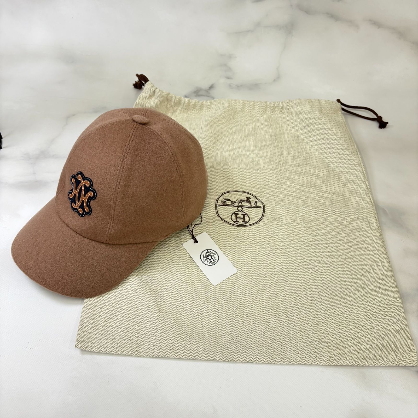 エルメス　キャップ　カシミヤ　セレナ リフト59 鑑定済み【 美品 】エルメス 《 セレナ リフト 》 59 ブラウン