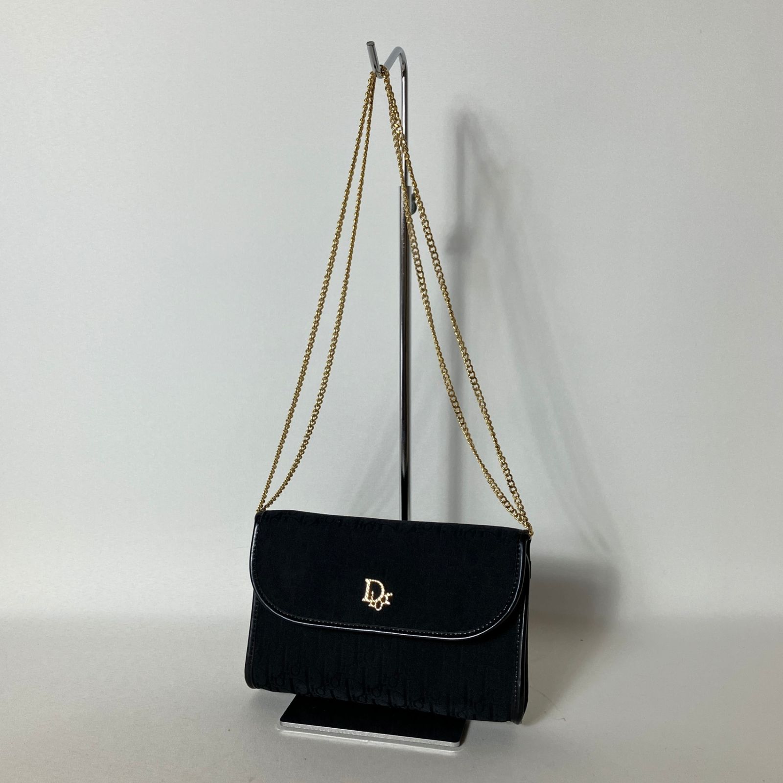 2512-84｜美品｜ディオール ショルダーバッグ ブラック トロッター