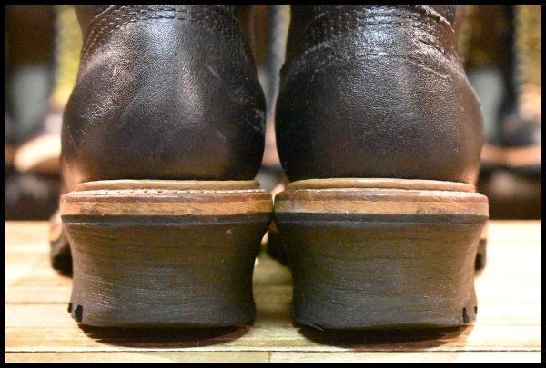  9 D Y s別注 PT 99刺繍EH 02年 レッドウィング 2218 ロガー 黒 ブラッククローム 編み上げ ロング ブーツ redwing FL 435 ワークブーツ ブーツ 革靴