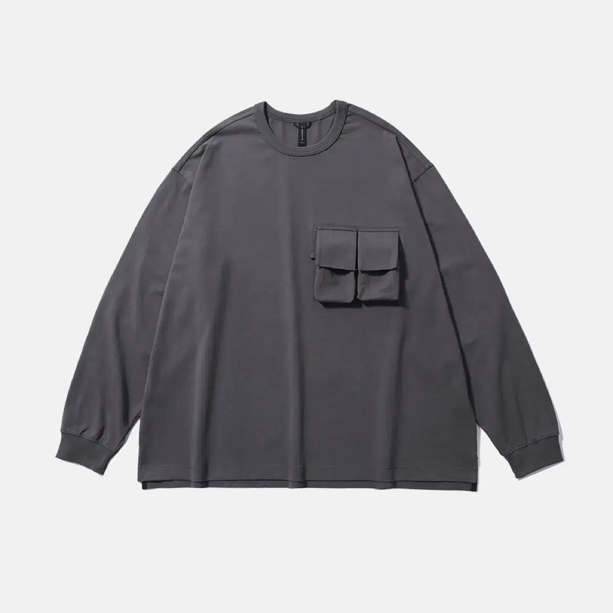 moif functional uniform MAGAZINE ポケット ロングスリーブ Tシャツ チャコール