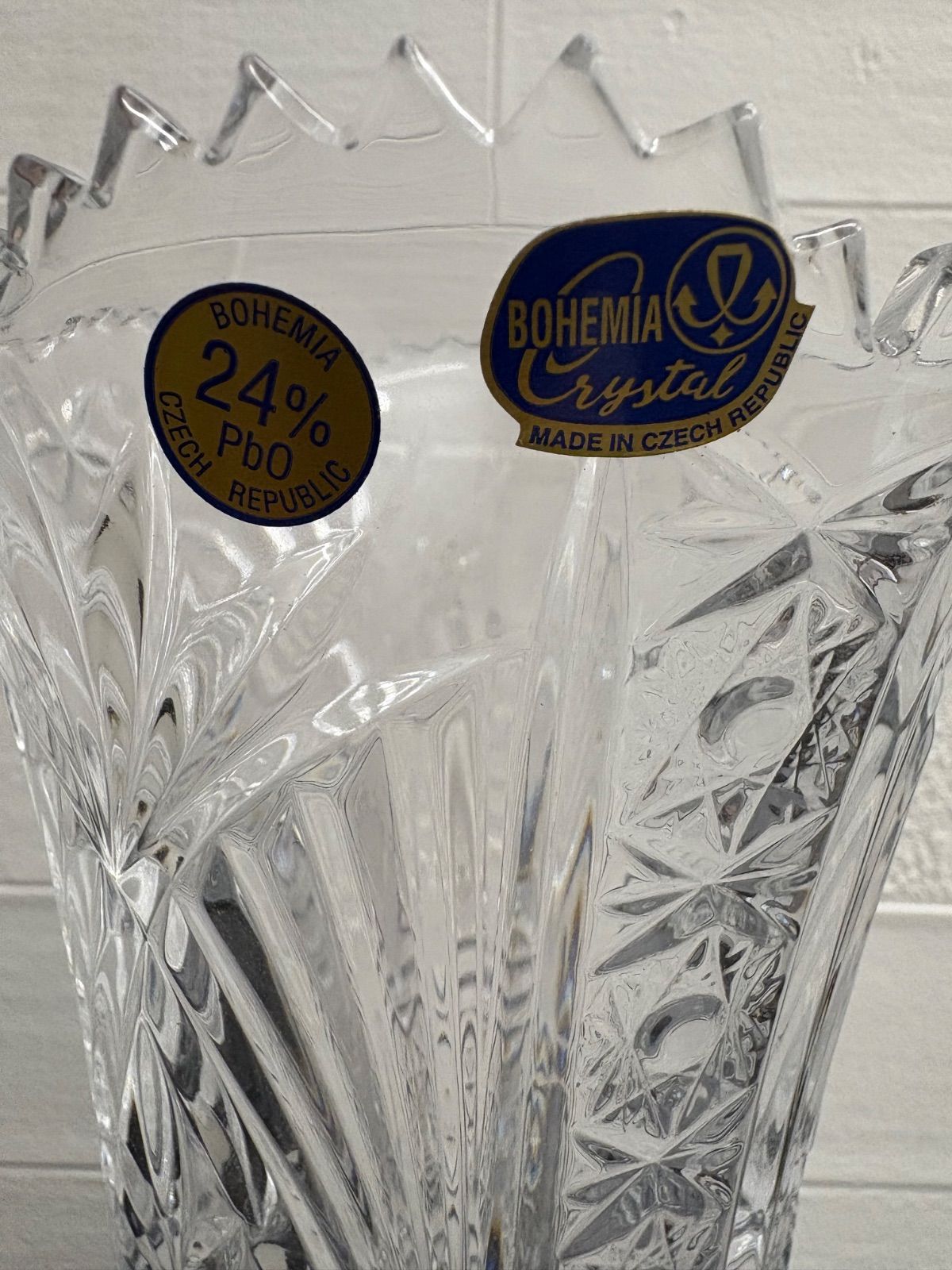 ☆BOHEMIA ボヘミアグラス☆クリスタルガラス☆花瓶☆フラワーベース