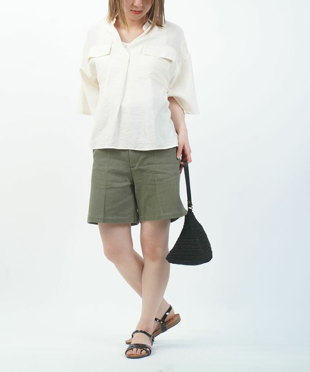 30%OFF アトリエモンケメル Atelier Mont Kemmel ショートパンツ ハーフパンツ ボトム パンツ 膝上 無地 カジュアル きれいめ AMK-000-231003-3682301 レディース