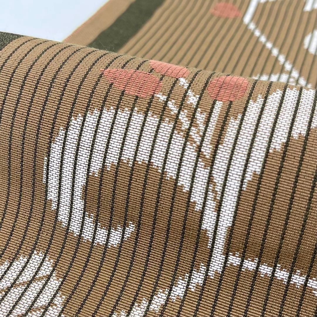 着物と帯 時流】N25110◇正絹 八寸名古屋帯◇大丸取扱 モカベージュ 美