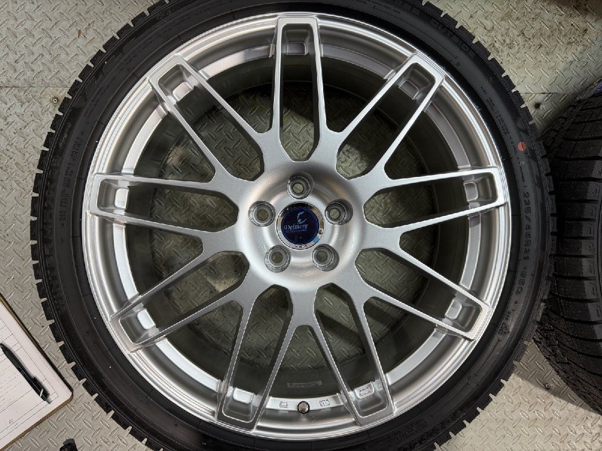 製 DUNLOP WM 03 225 45 R 21 スタッドレス Weds Delmore 21インチ 3 40 トヨタ 設計 クラウン用 MTC 997