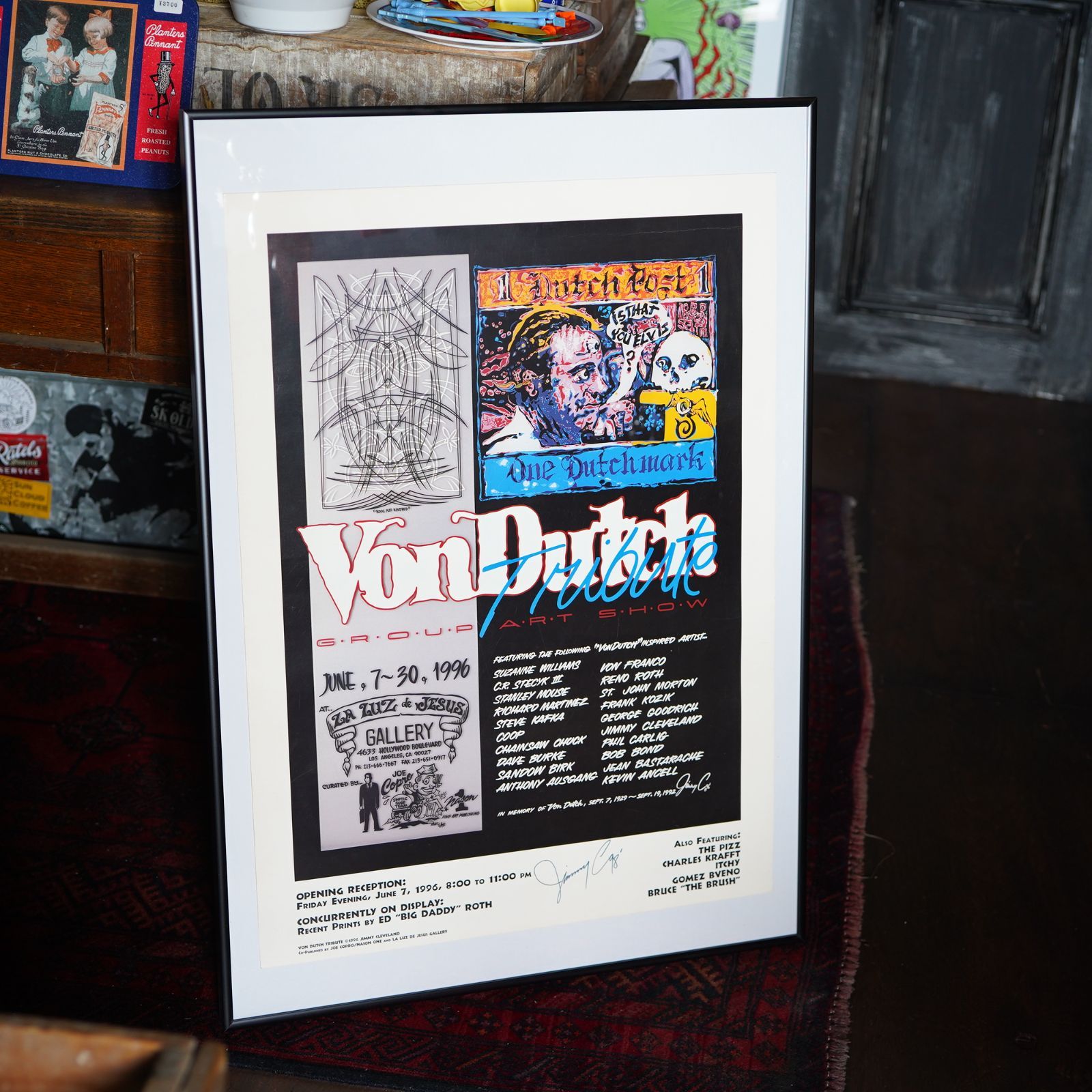 1990 s JIMMY CLEVELAND Von Dutch Tribute サイン入り ポスター ヴィンテージ ビンテージ ガレージ コレクション アメリカ雑貨