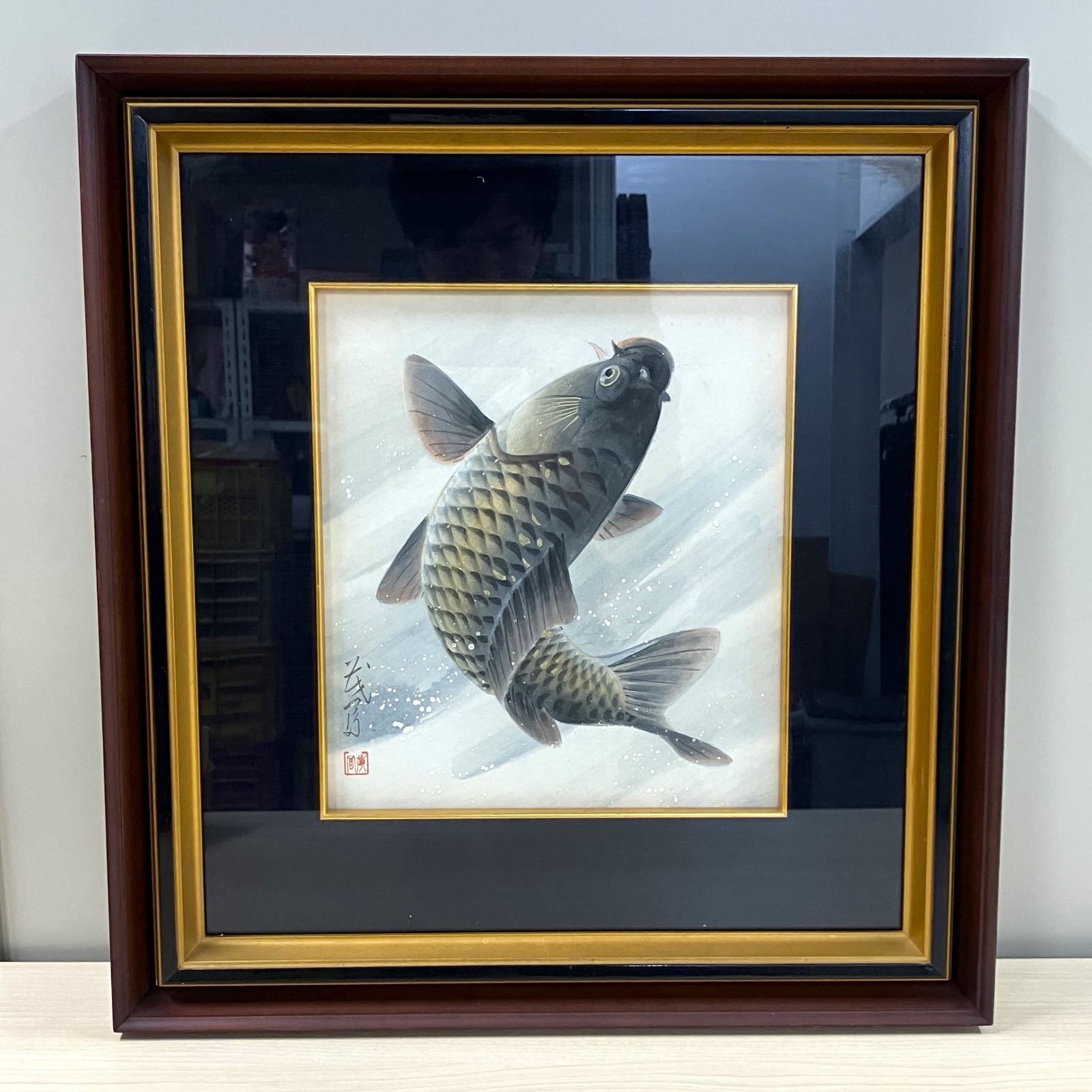 【 ヴィンテージ 】 鯉 ブロンズ レリーフ 額 ヴィンテージ 】 鯉 ブロンズ レリーフ 額 【公式通販】