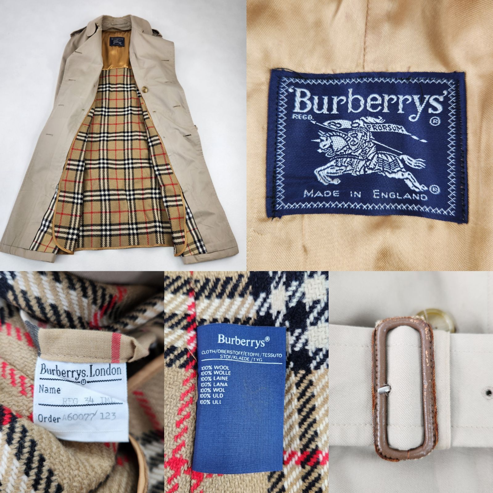 BURBERRY トレンチコート BURBERRYS ライナー付 バーバリーズ