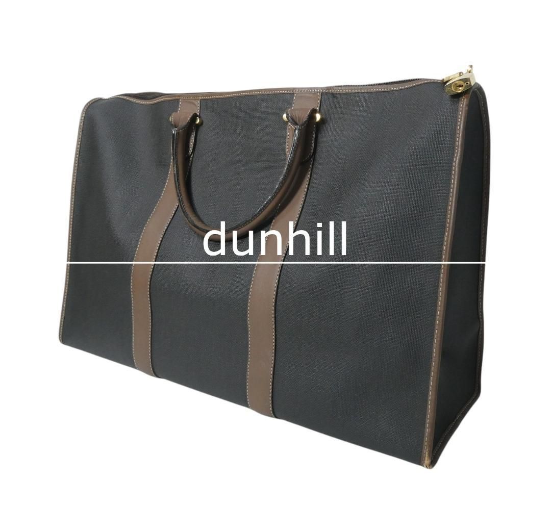 美品 Dunhill ダンヒル PVC クロシェット 錠付き ボストンバッグ