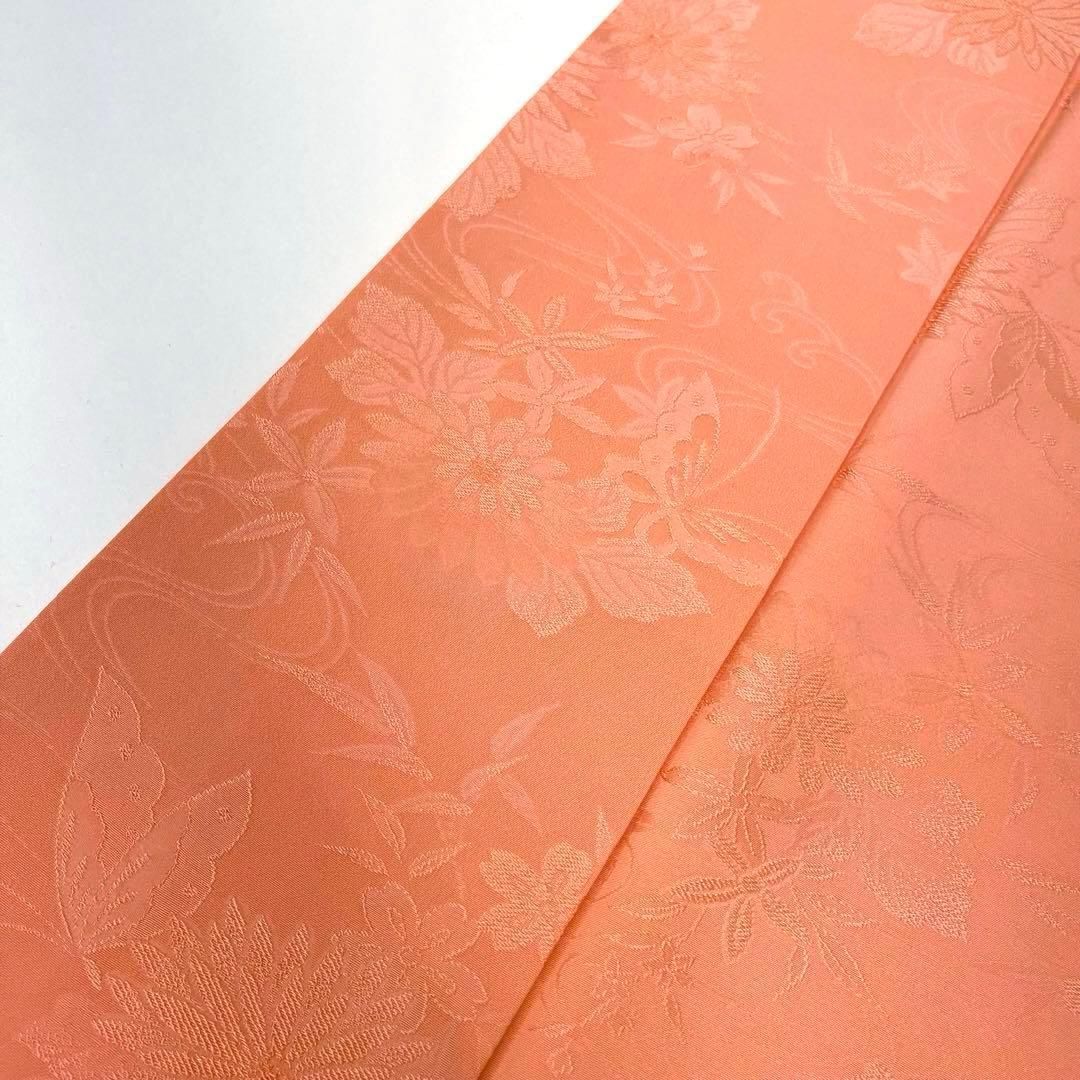  着物と帯 時流 I 2598◆正絹 色無地◆地紋 蝶々 ライトアプリコット 色無地 着物